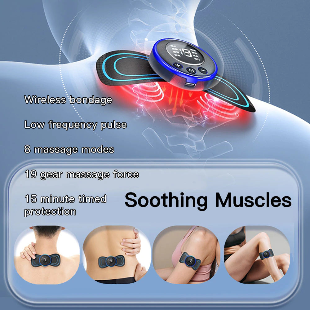 Pain Relief Portable Mini Electric Massager Ems Mini Body Massage Patch For Muscle Pain Relief-neck,arms,back,shoulder & All Body Pain Relief