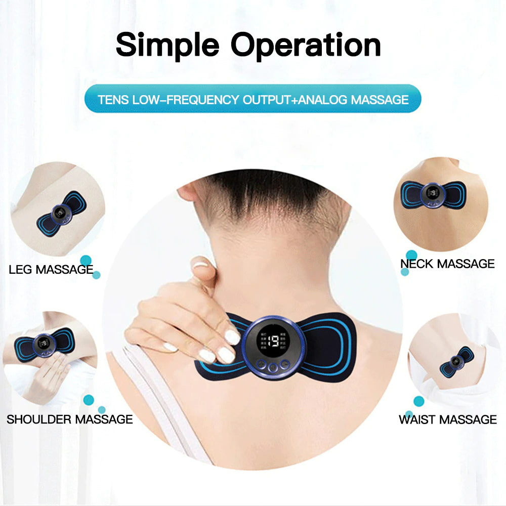 Pain Relief Portable Mini Electric Massager Ems Mini Body Massage Patch For Muscle Pain Relief-neck,arms,back,shoulder & All Body Pain Relief