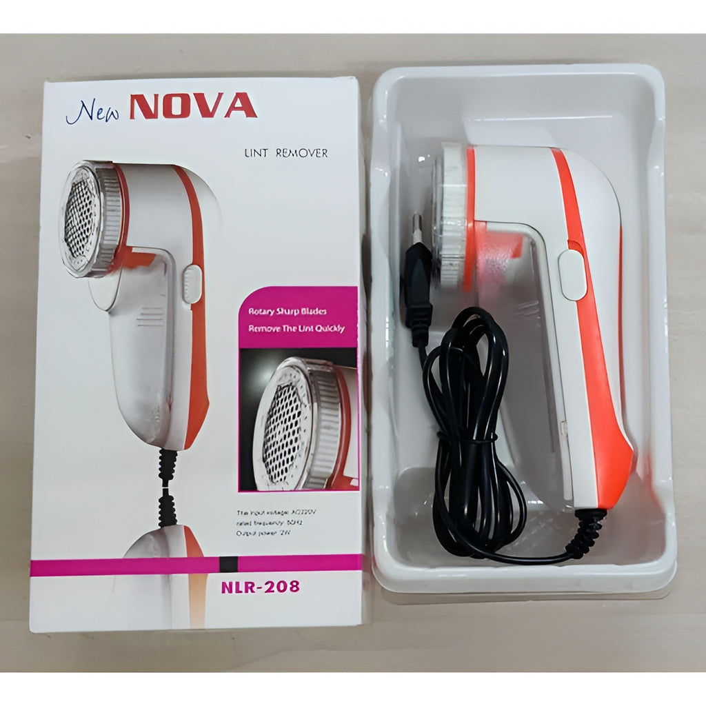 New Nova Nlr-208 Electric Fabric Lint Remover – Rechargeable, High-speed Rotary Blades