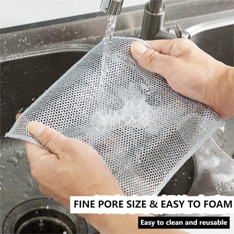 Pack Of 4 Multipurpose Wire Dish Cloths – Durable Metal Wire Scrubbers For Cleaning Dishes, Pots, Pans & Kitchen Utensils, Rust-resistant & Long-lasting Cleaning Pads