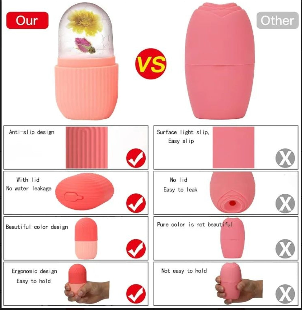 Silicone Ice Cube Roller Massager for Face,Eyes and Neck