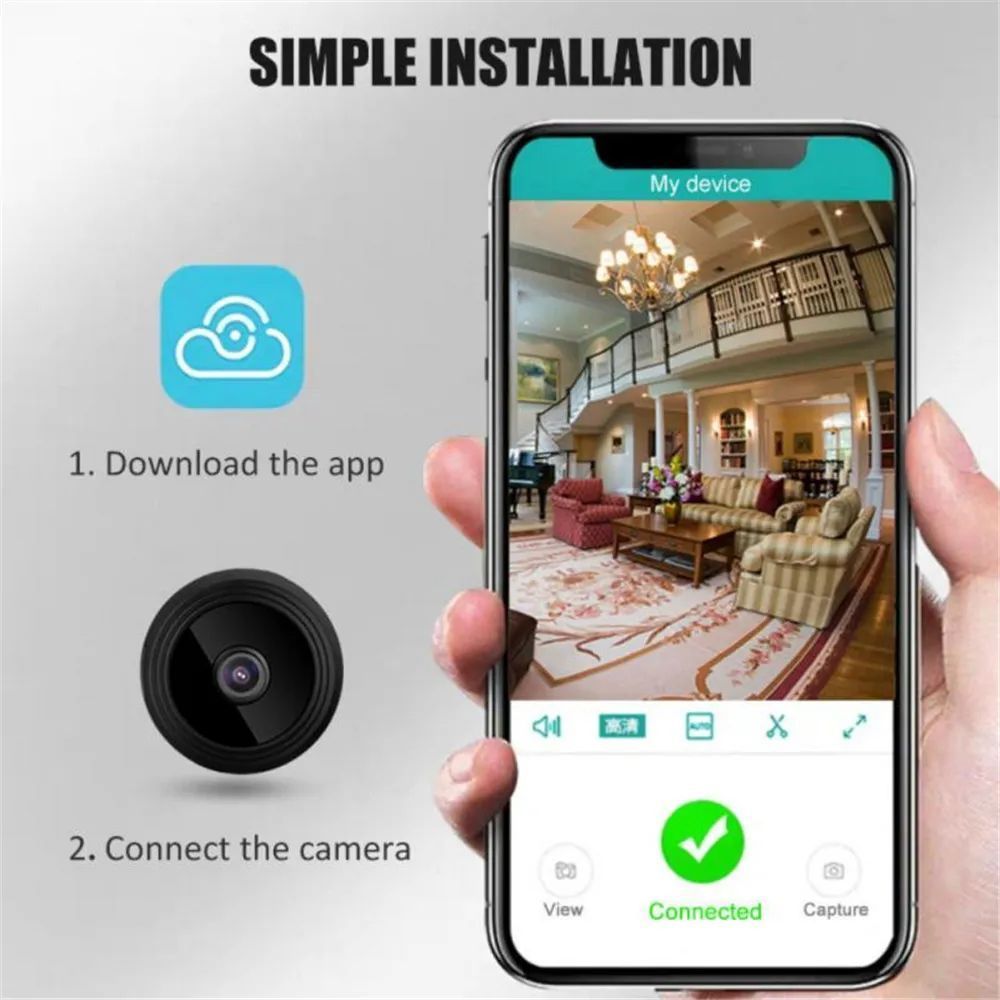 A9 WiFi Mini Camera HD 1080p Wireless Video Recorder Voice Recorder Security Monitoring Camera Smart Home For Infants And Pet